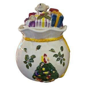 Vintage Spode Christmas Tree Cookie Treat Jar 7” Mint No Box